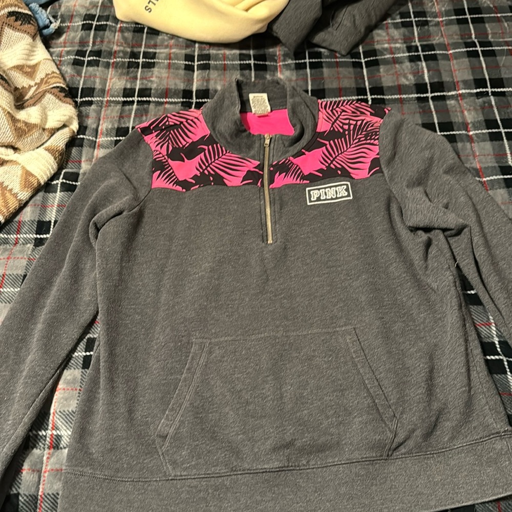 Pink zip up, size large